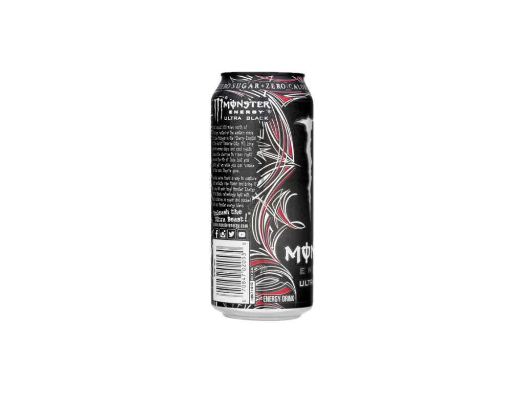 Monster Energy Ultra Black USA 473 ml Dose Seitenansicht