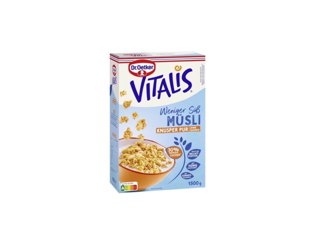 Dr. Oetker Vitalis Weniger Süß Müsli Knusper Pur 1.500 g