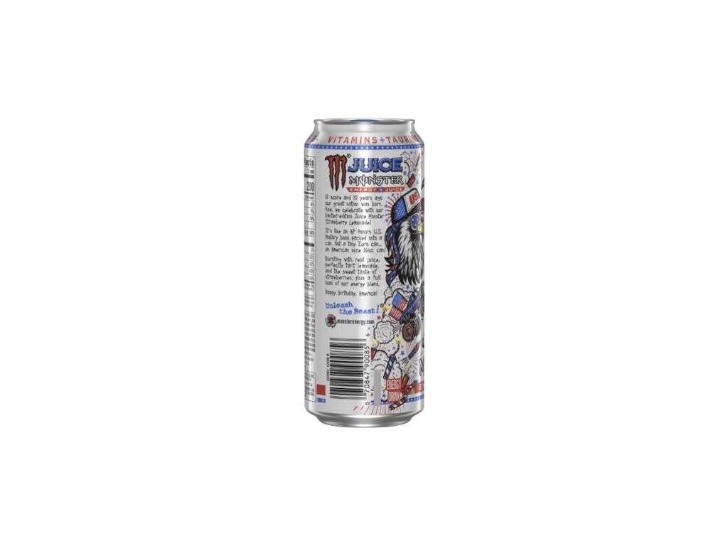 Monster Energy Strawberry Lemonade USA 473 ml Dose Seitenansicht