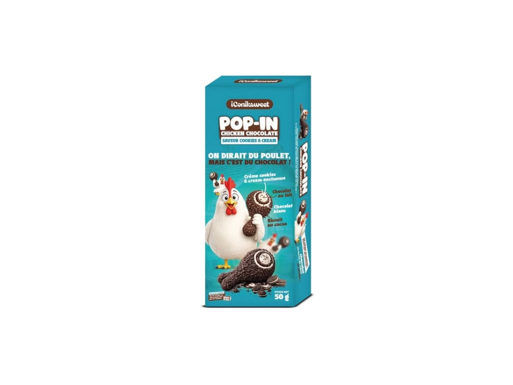Pop-In Chicken Chocolate Cookies & Cream 50 g Einzelpackung