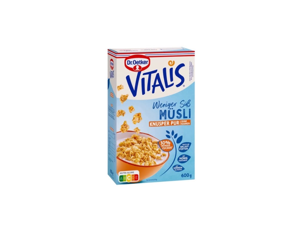 Dr. Oetker Vitalis Weniger Süß Müsli Knusper Pur 600 g