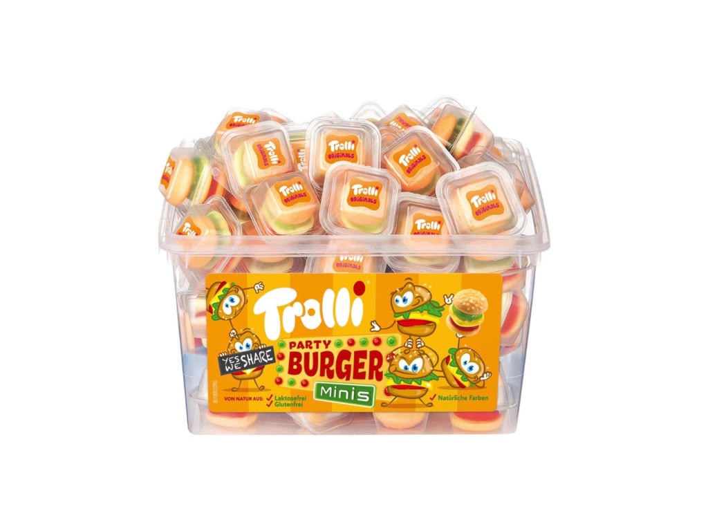 Trolli Party Burger Minis 60 x 10 g Großpackung