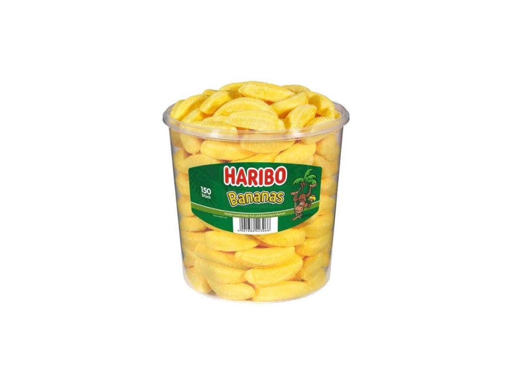 Haribo Bananas 150 Stück 1050g Dose Schaumzucker Banane Großpackung