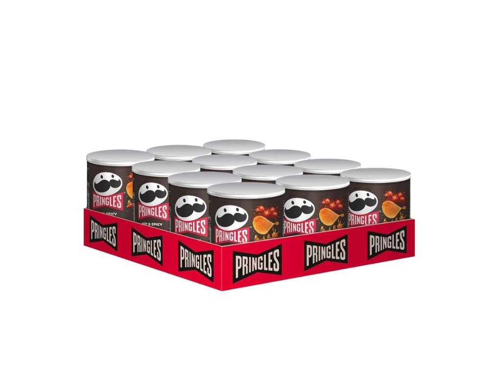 Pringles Hot & Spicy – 12 × 40 g Tray