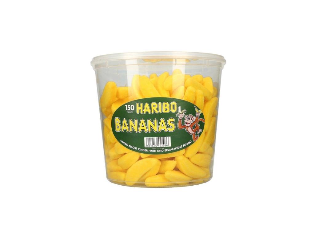 Haribo Bananas 150 Stück 1050g Dose Schaumzucker Banane Großpackung