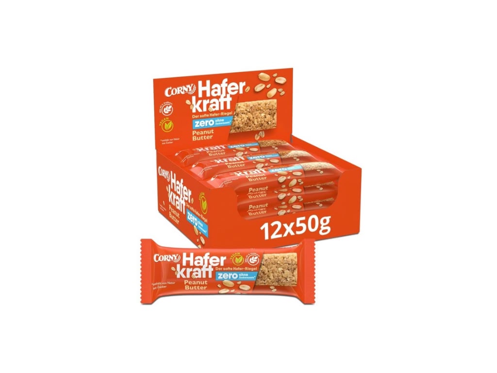 Corny Haferkraft Peanut Butter Zero 12 x 50 g – 600 g
