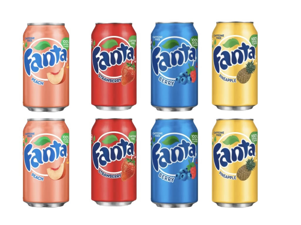 KIG Box Fanta Fruit Mix 8 Dosen mit Peach Strawberry Berry und Pineapple