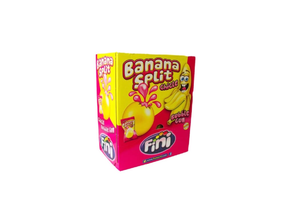 Fini Boom Banana Split Bubble Gum 200 Stück Großpackung
