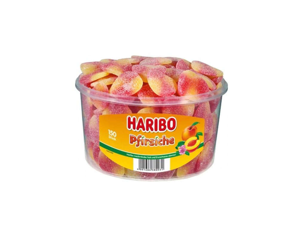 Haribo Pfirsiche 150 Stück 1350g Dose Fruchtgummi gezuckert Pfirsich