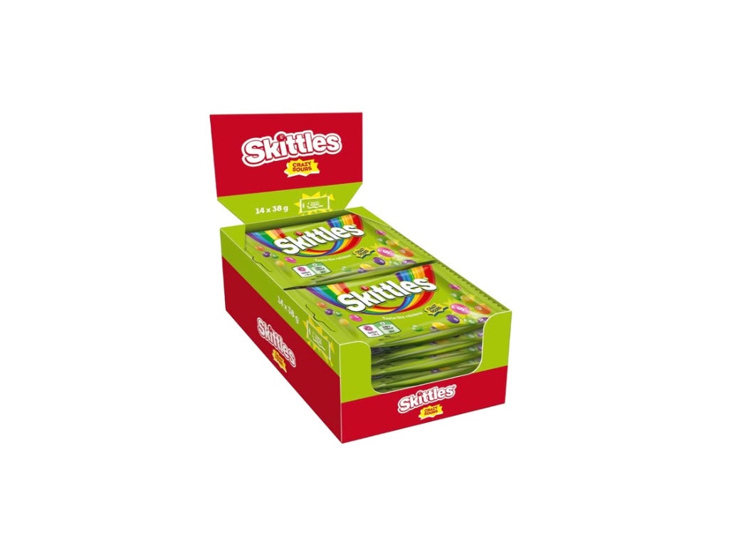 Skittles Crazy Sours – 14 × 38 g Großpackung