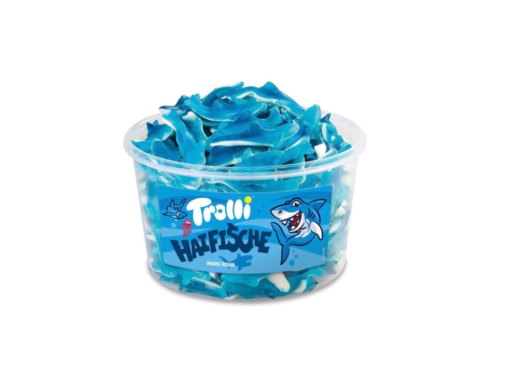 Trolli Haifische Großdose 150 Stück / 1.200 g Großpackung