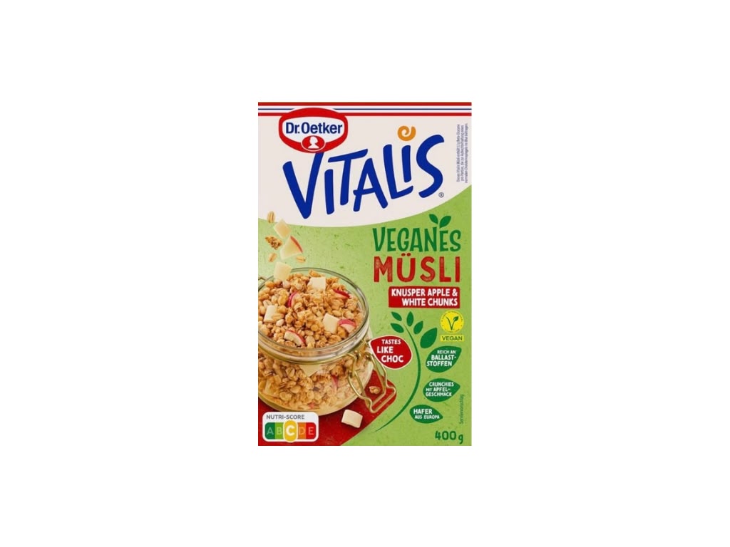 Dr. Oetker Vitalis Veganes Müsli Knusper Apple & White Chunks 400 g