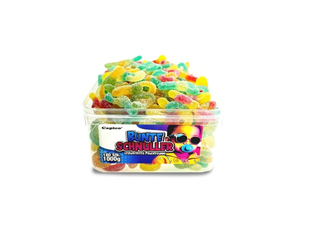 Capico Bunte Schnuller Fruchtgummi Halal – 1 kg Großdose