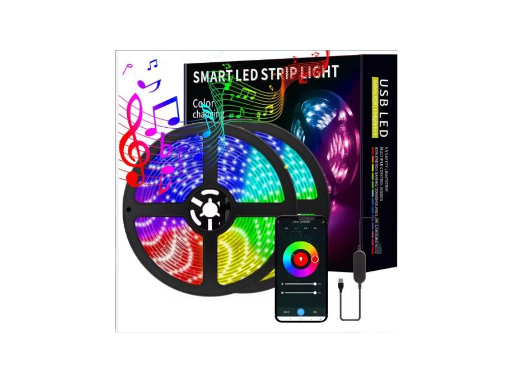 5M LED RGB Streifen USB IP65 App Steuerung Musik TV Hintergrundbeleuchtung