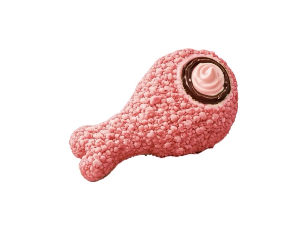 Pop-In Chicken Chocolate Strawberry Snack mit Erdbeercreme Nahaufnahme