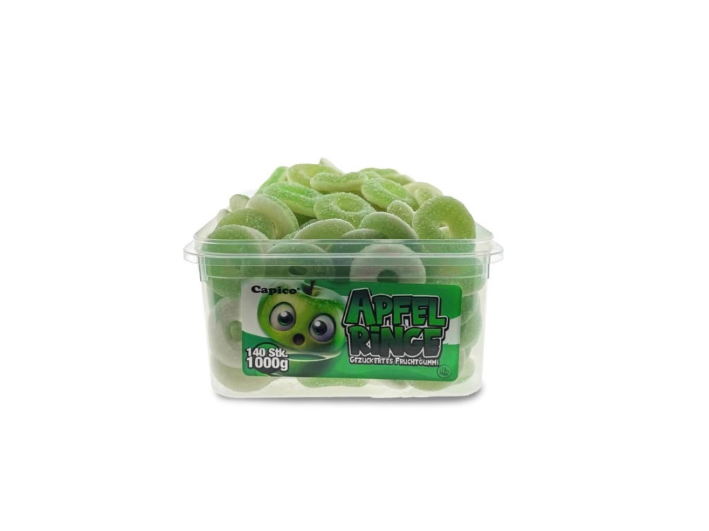 Capico Apfelringe Fruchtgummi Halal – 1 kg Großdose