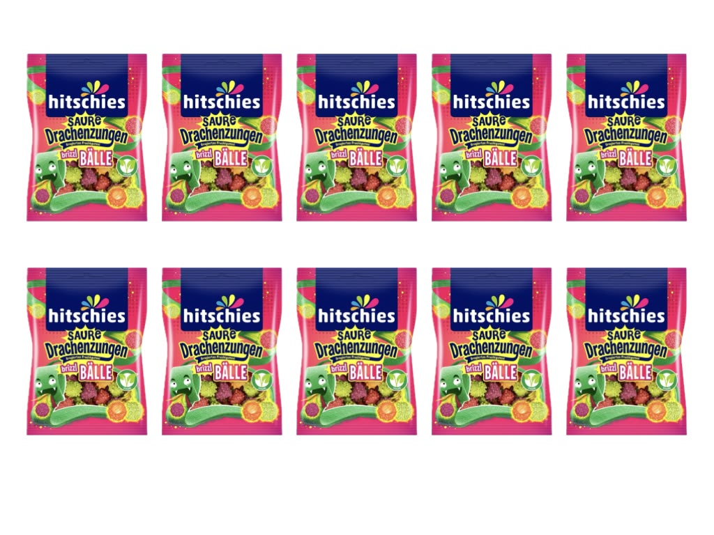 KIG Box Hitschies Saure Drachenzungen brizzl Bälle – 10 Tüten