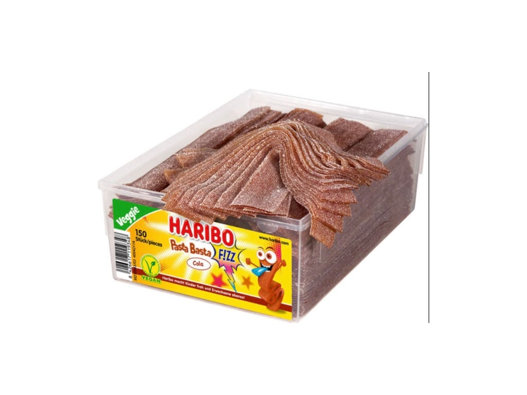 HARIBO Pasta Basta Cola Sauer vegan – 150 Stück Dose