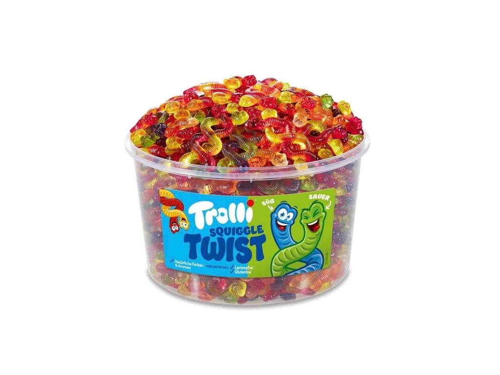 Trolli Squiggle Twist Großdose 150 Stück / 1.200 g Großpackung
