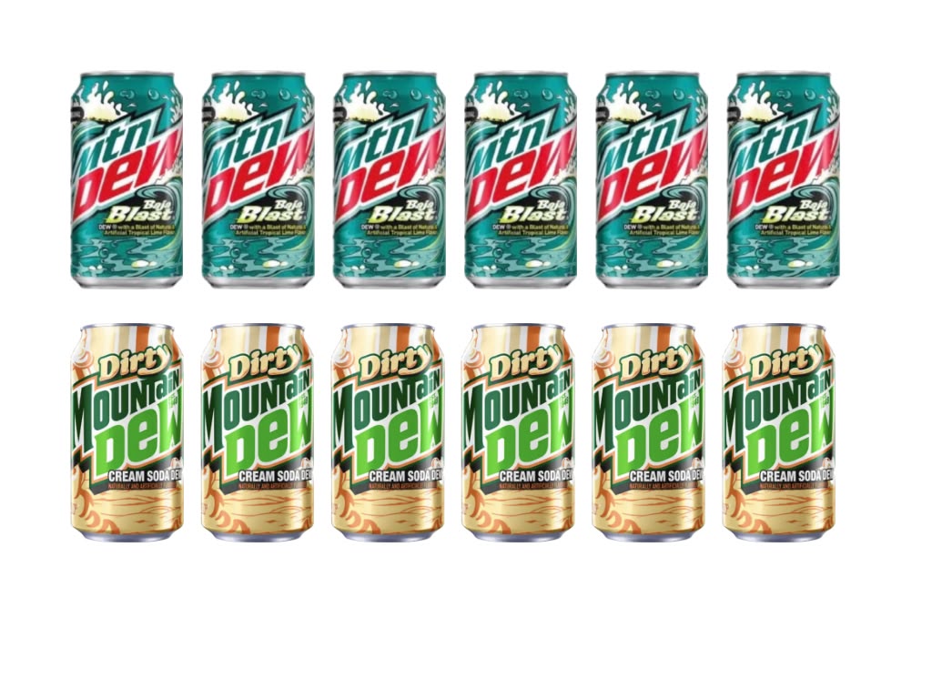 KIG Box Mountain Dew Mix 12er mit Baja Blast und Dirty Cream Soda