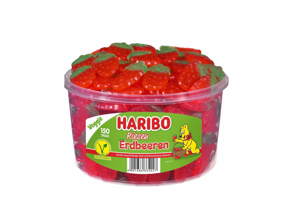 Haribo Riesen Erdbeeren vegetarisch 150er // 1,35kg Dose