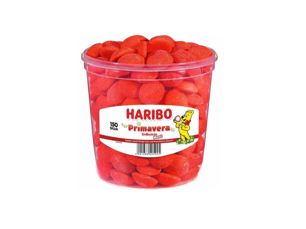 Haribo Primavera Erdbeeren Maxi 150er // 1,05kg Dose