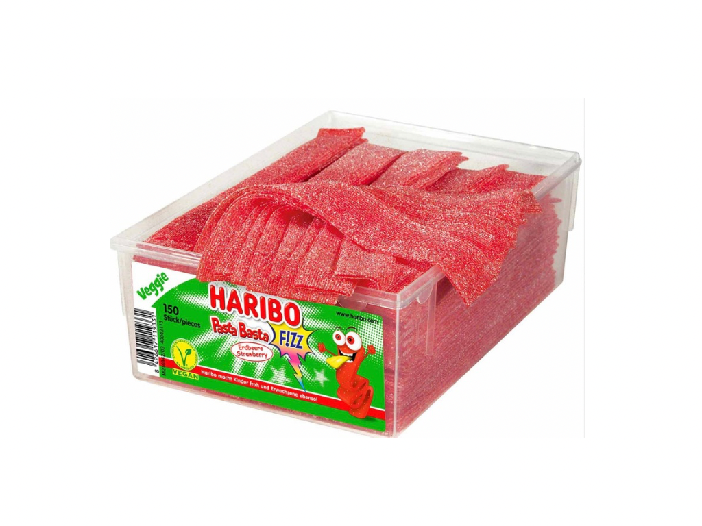 Haribo Pasta Basta Erdbeere FIZZ vegan 150er // 1,125 kg Dose