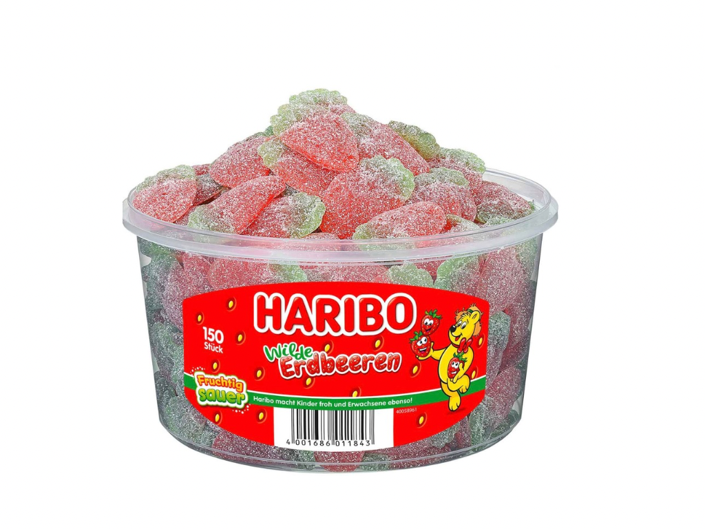 Haribo Wilde Erdbeeren sauer 150er // 1,2kg Dose