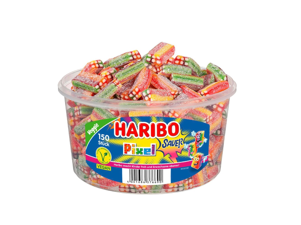 Haribo Pixel sauer vegan 150er // 1kg Dose