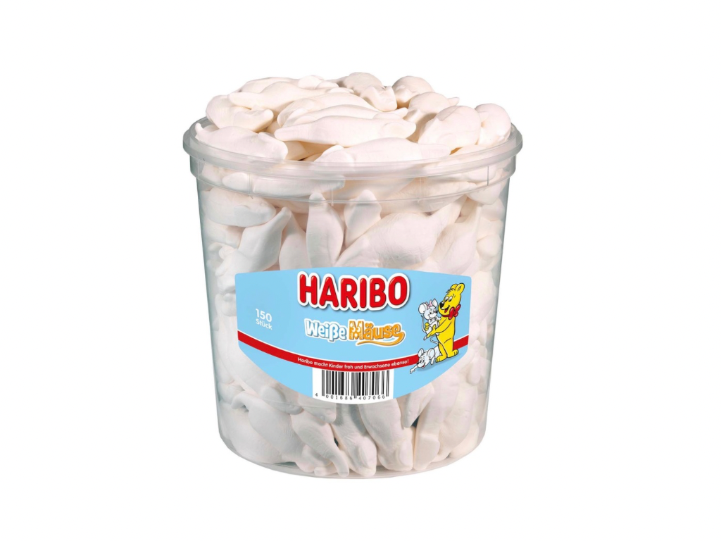 Haribo Weiße Mäuse 150er // 1kg Dose