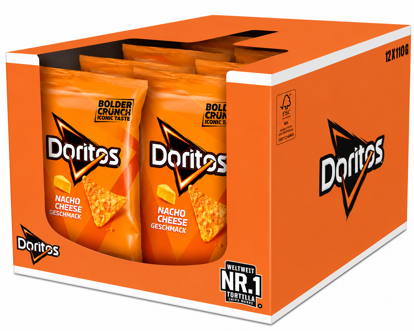 Doritos Nacho Cheese 110g // 12 x 110g = 1,32kg Tray