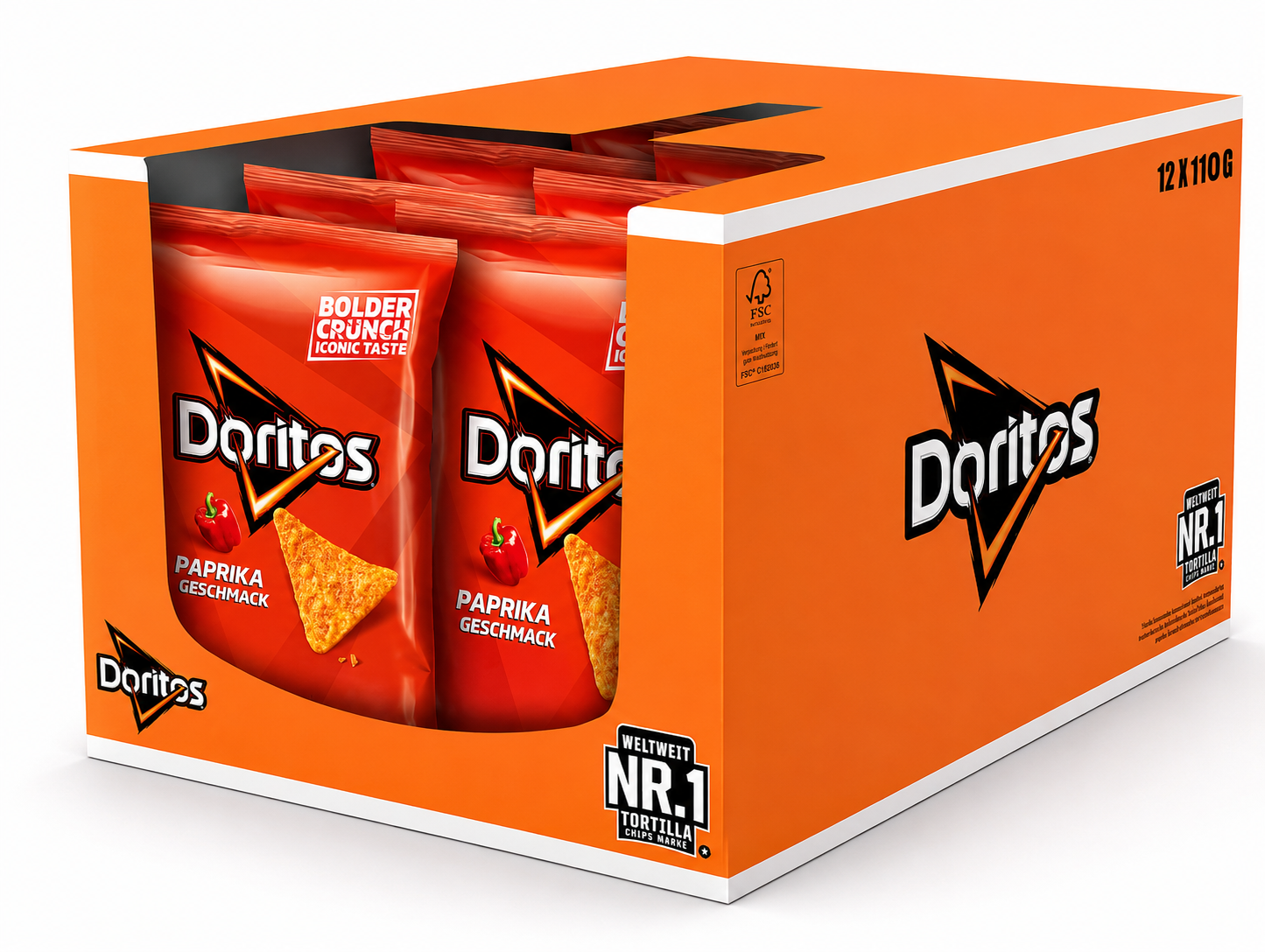Doritos Paprika 110g // 12 x 110g = 1,32kg Tray