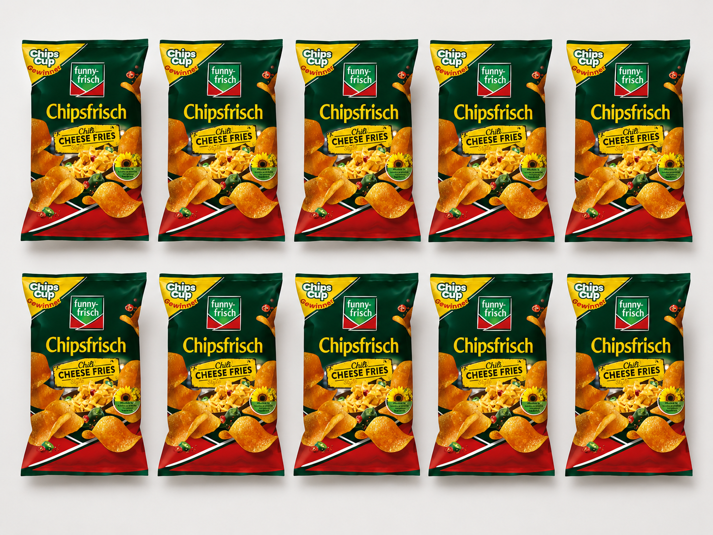 funny-frisch Chipsfrisch Chili Cheese Fries Style 150g X 10 = 1,5 KG Tray