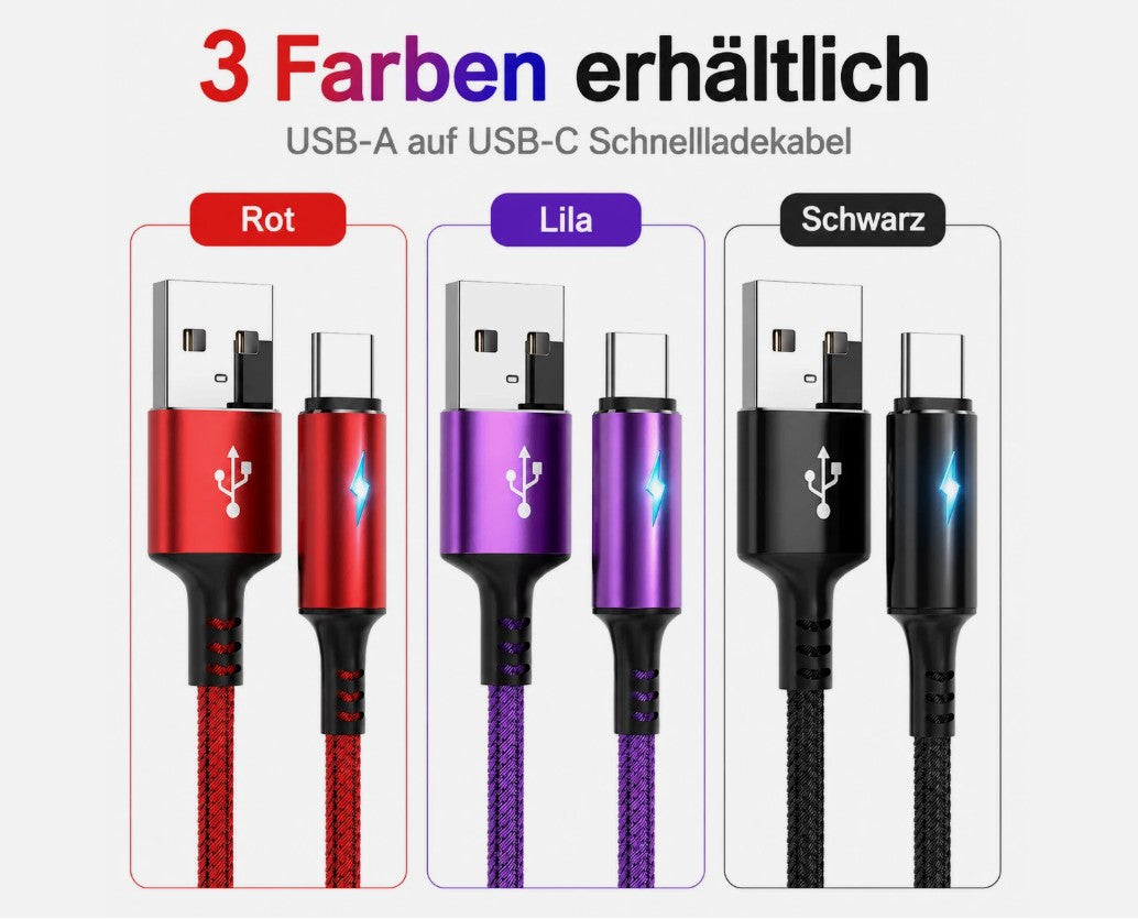 Ladekabel Datenkabel Schnell Typ-C USB für Samsung Huawei Xiaomi 1,2m 2m günstig