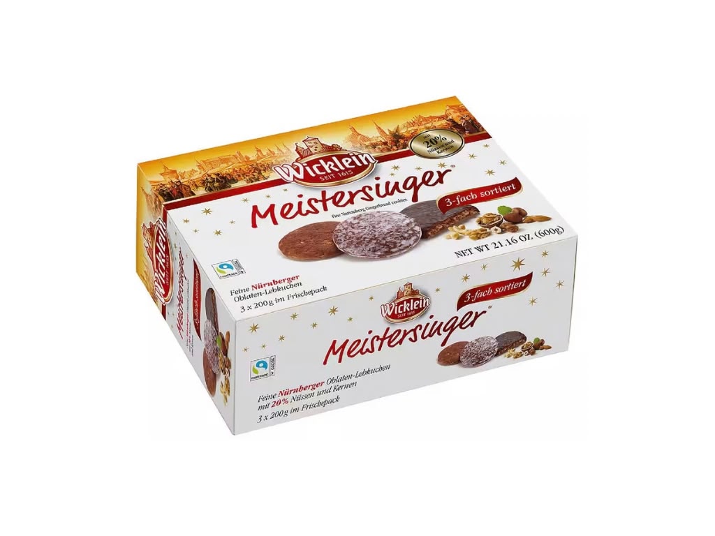 Wicklein Meistersinger Pain d’épices aux oblats triassorti 600 g – 3 x 200 g