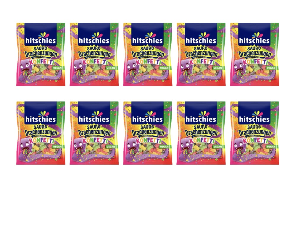 KIG Box Hitschies Saure Drachenzungen Konfetti – 10 Tüten