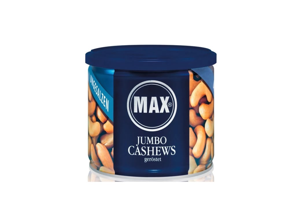 MAX Jumbo Cashews geröstet & ungesalzen 225 g