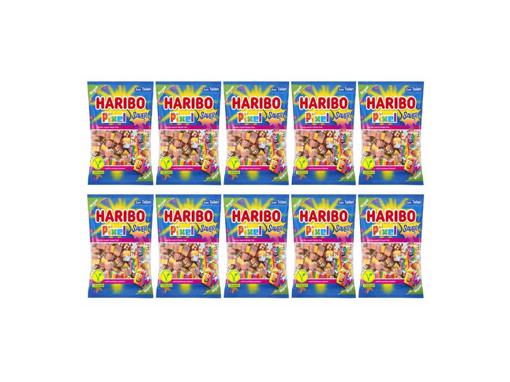 HARIBO Rainbow Pixel sauer vegan 10 x 160 g 1,6 kg Großpackung Vorrat