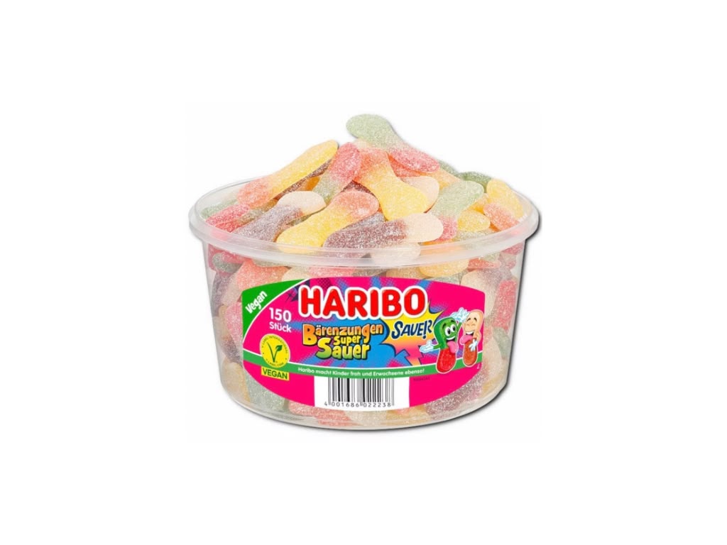 HARIBO Bärenzungen Super Sauer – 150 Stück Großdose