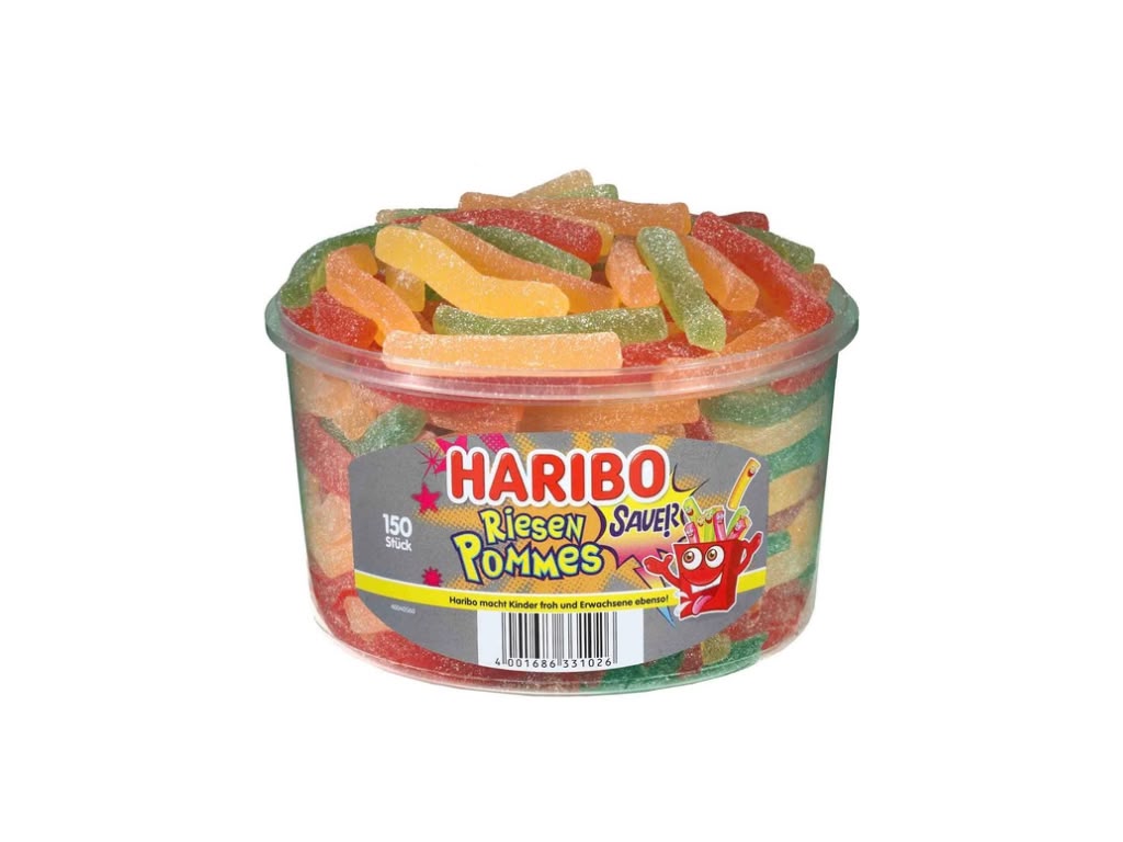 HARIBO Riesen Pommes Sauer – Boîte de 150 pièces