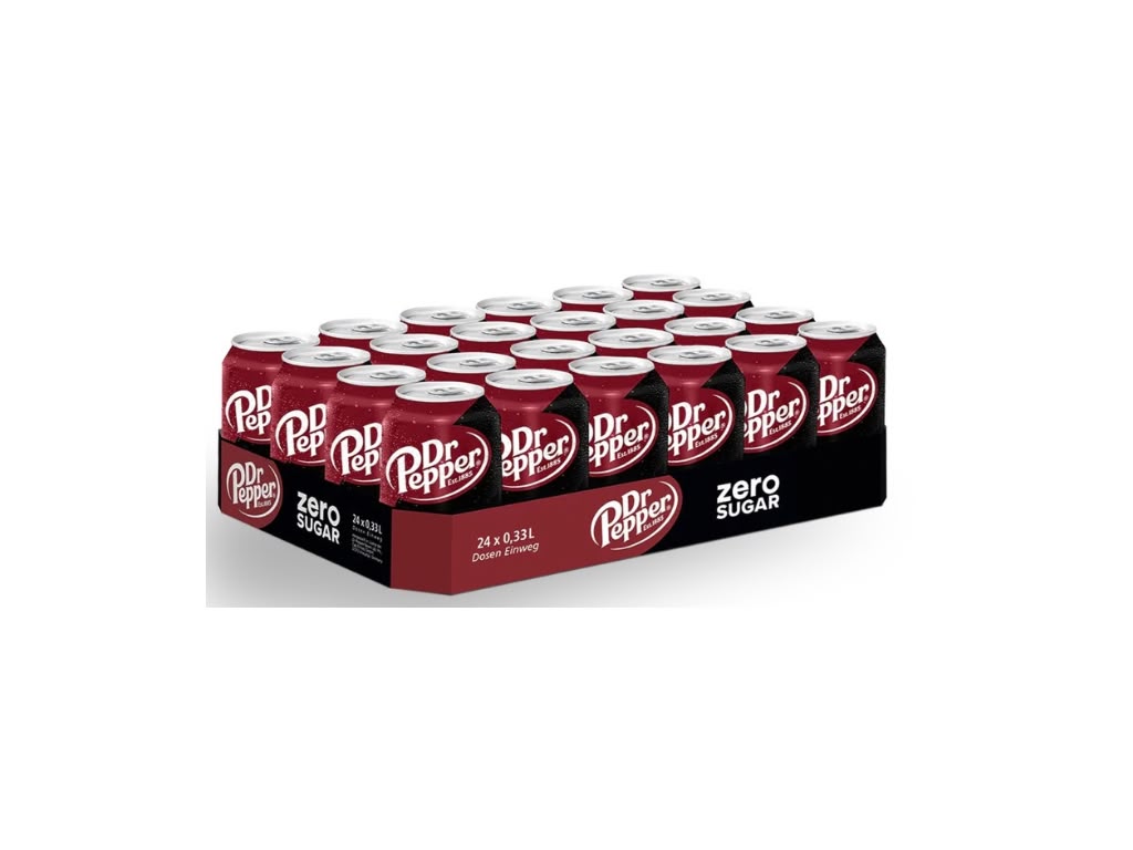 Dr Pepper Zero Sugar Großpackung 24 × 0,33 l