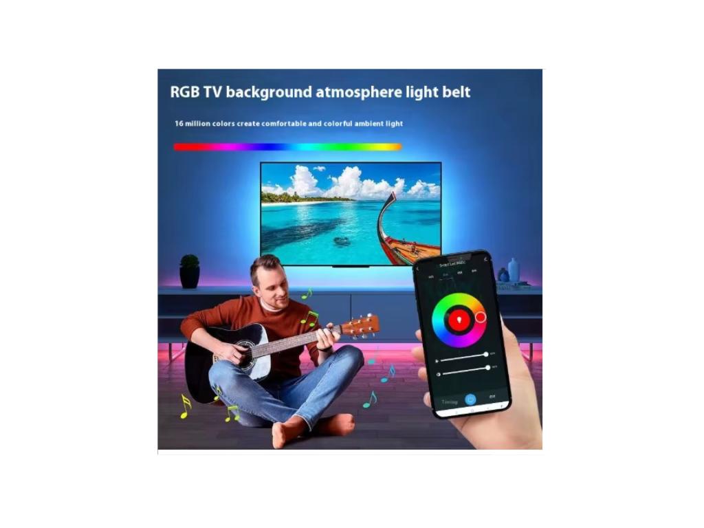 5M LED RGB Streifen USB IP65 App Steuerung Musik TV Hintergrundbeleuchtung