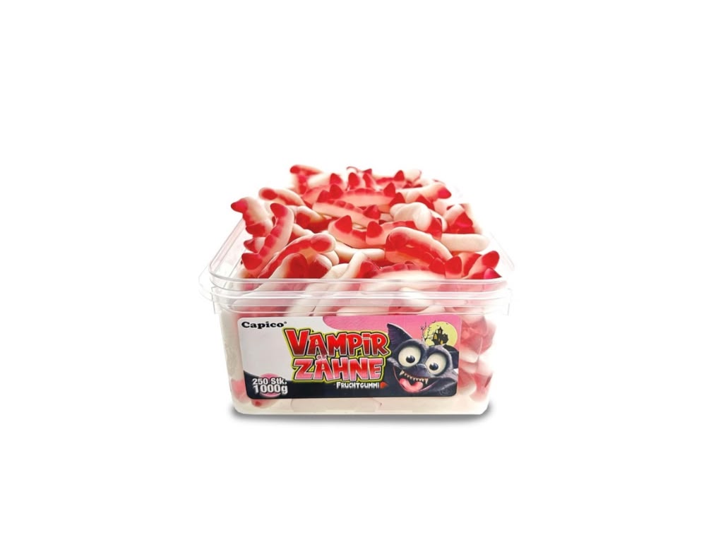 Capico Vampirzähne Fruchtgummi Halal – 1 kg Großdose