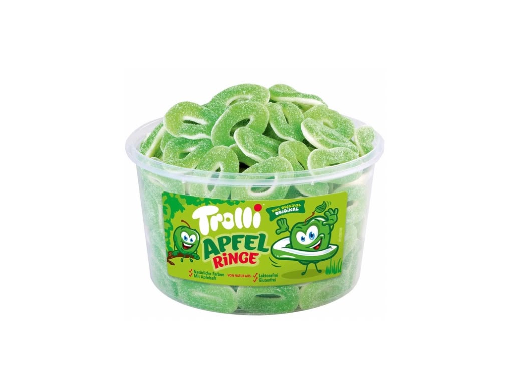 Trolli Apfel Ringe Großdose 150 Stück / 1.200 g Großpackung